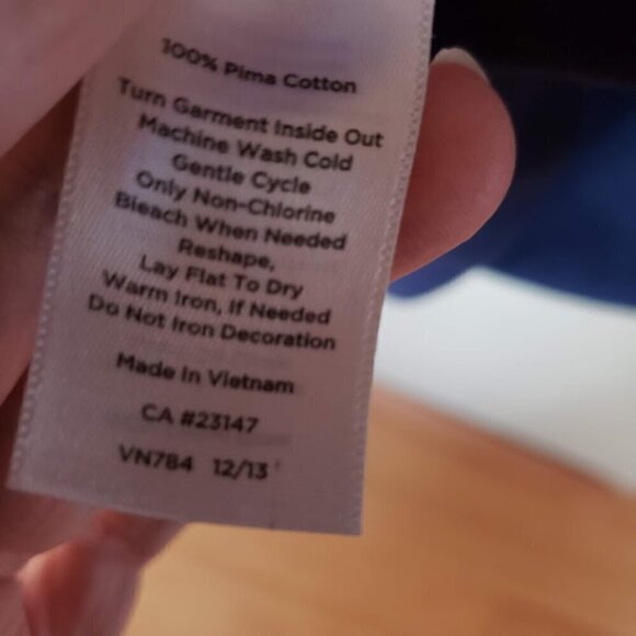 Talbots Beaded Crew Neck Navy Plus Sized Tee Size 2X - Picture 4 of 4